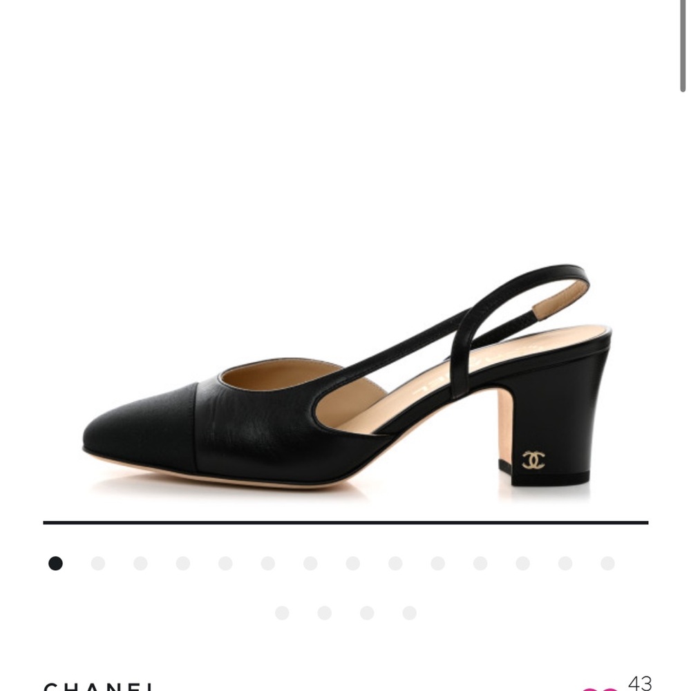Chanel black slingback mules